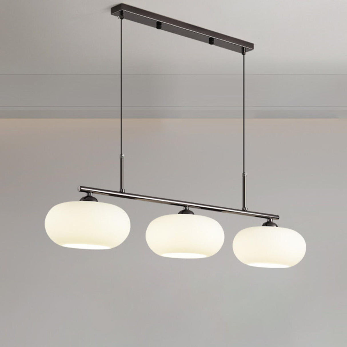 Modern 3-Light Adjustable Drum Island Pendant Light Image - 7