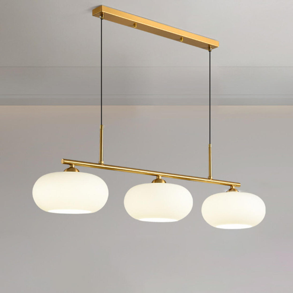 Modern 3-Light Adjustable Drum Island Pendant Light Image - 9