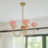 Modern 3-Light Brass Chandelier White Glass Globes Image - 4