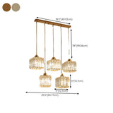 Modern 3-Light Crystal Gold Cube Island Ceiling Light Image - 15