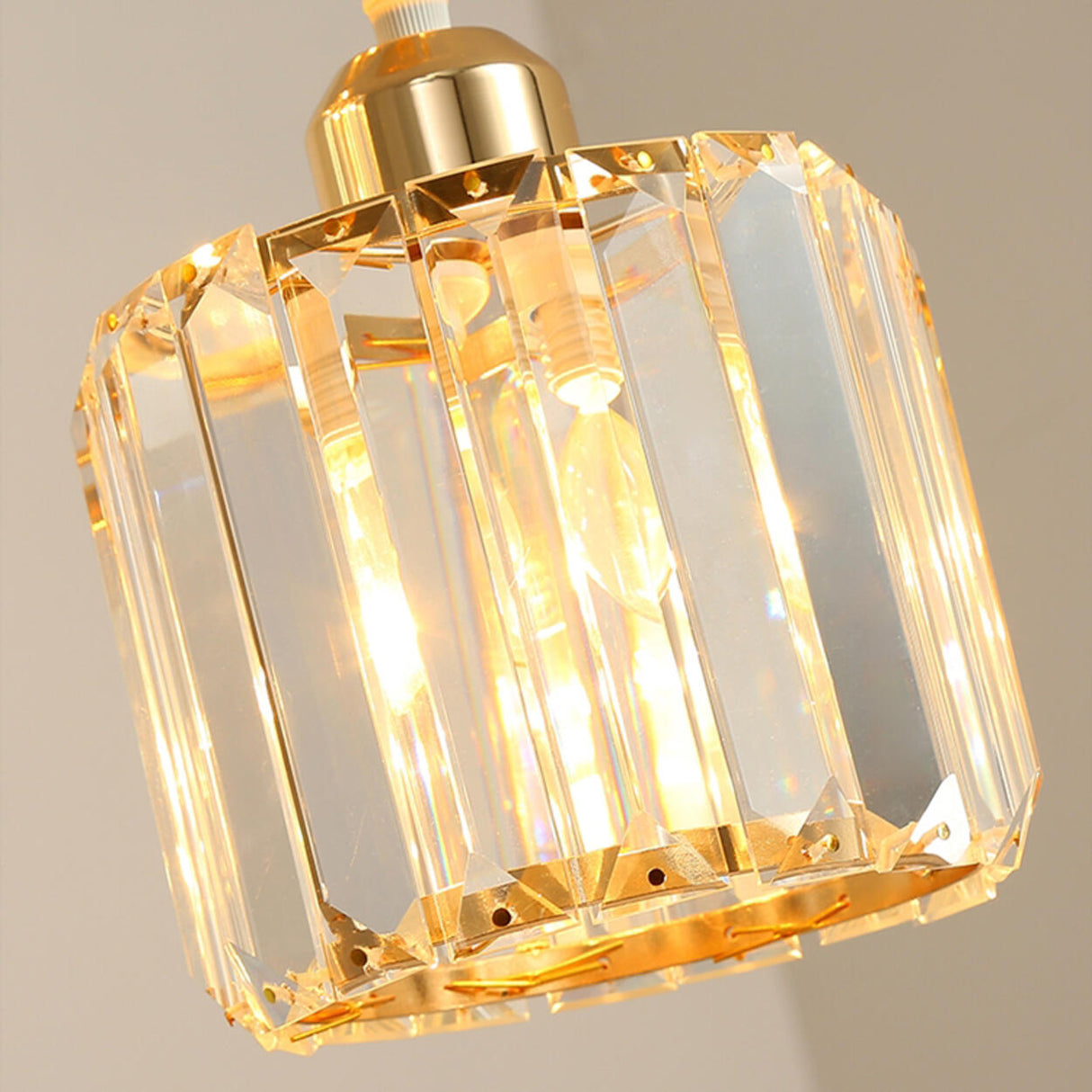 Modern 3-Light Crystal Gold Cube Island Ceiling Light Image - 3