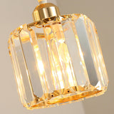 Modern 3-Light Crystal Gold Cube Island Ceiling Light Image - 3