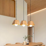 Modern 3-Light Geometric Wooden Island Pendant Lights Image - 1