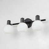 Modern 3-Light Glass Globe Black Vanity Light Fixture Image - 10