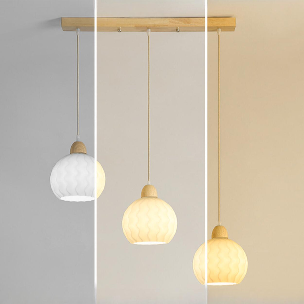 Modern 3-Light Glass Globe Island Pendant Lights Image - 8