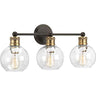 Modern 3-Light Globe Clear Glass Gold Vanity Light Image - 5