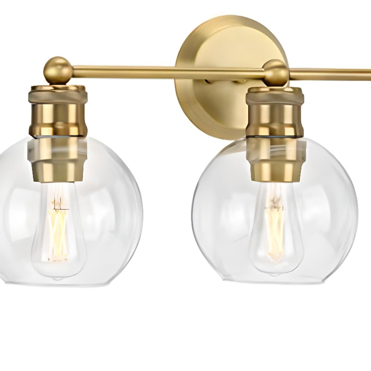 Modern 3-Light Globe Clear Glass Gold Vanity Light Image - 8