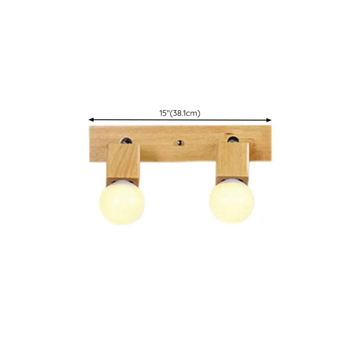 Modern 3-Light Wood Square Bathroom Vanity Light  