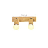 Modern 3-Light Wood Square Bathroom Vanity Light  #size