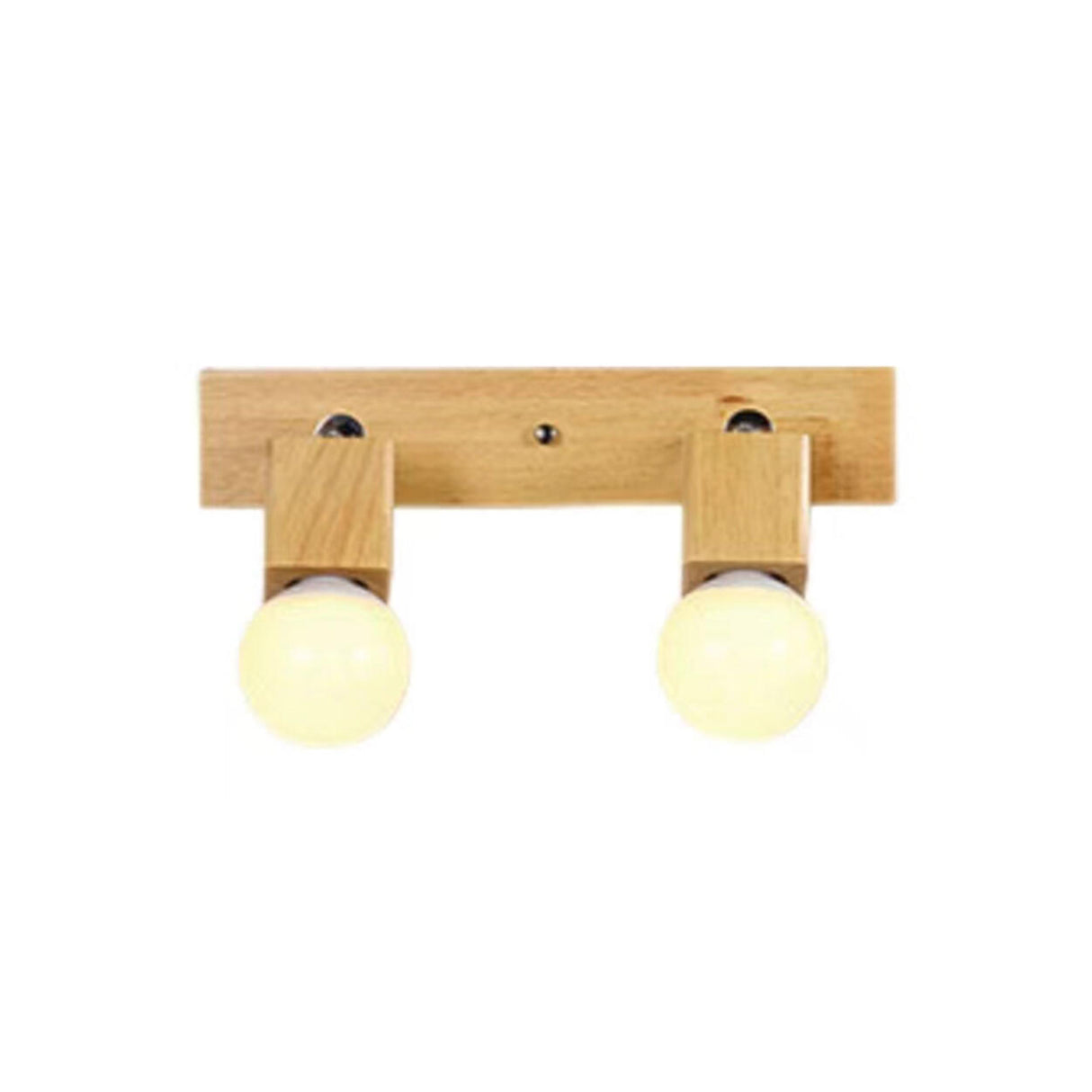 Modern 3-Light Wood Square Bathroom Vanity Light  Image - 2