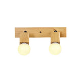 Modern 3-Light Wood Square Bathroom Vanity Light  Image - 2