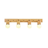 Modern 3-Light Wood Square Bathroom Vanity Light  Image - 3