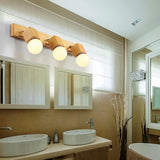 Modern 3-Light Wood Square Bathroom Vanity Light  Image - 6