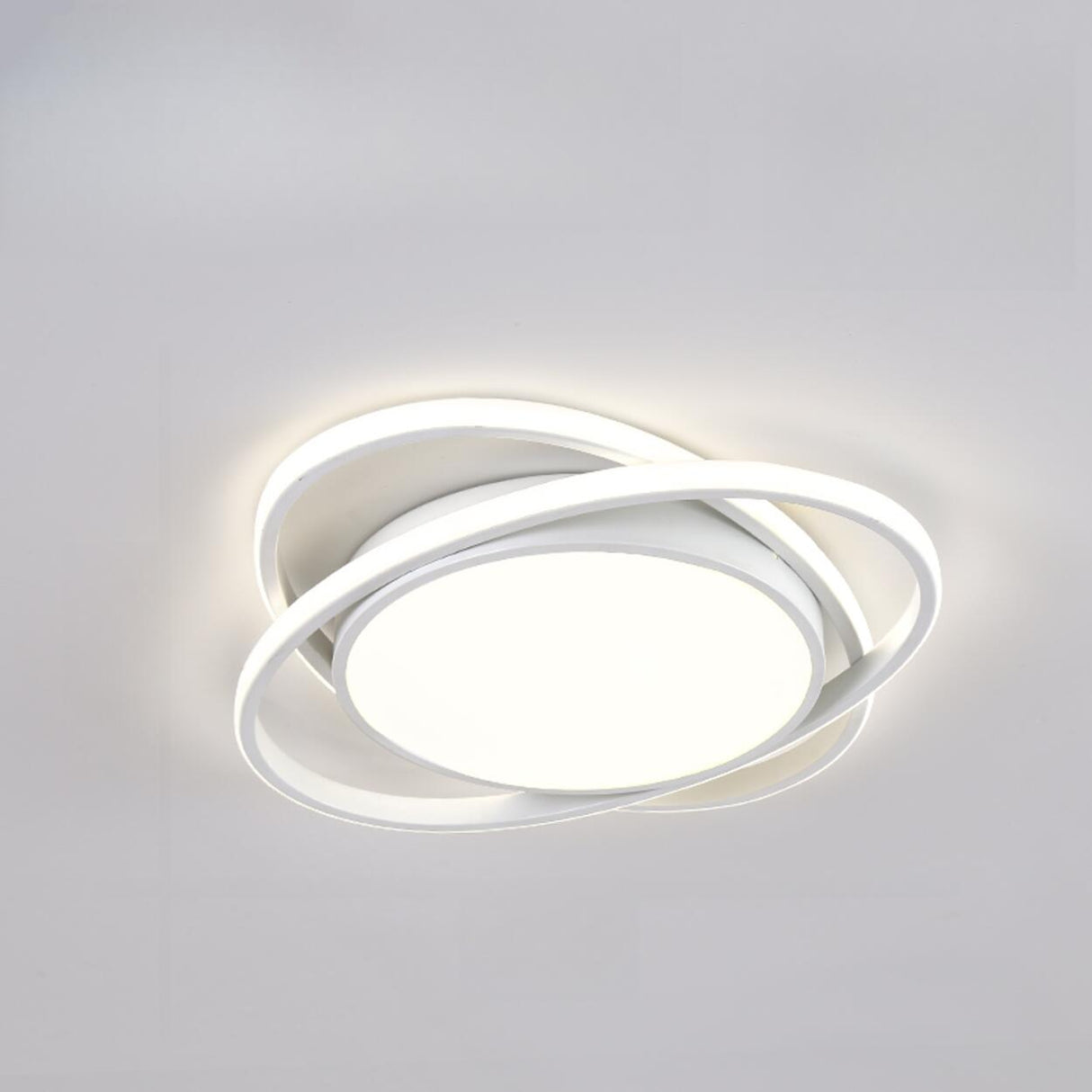 Modern 3 Lights Gold Metal Circle LED Flush Mount Light Image - 11