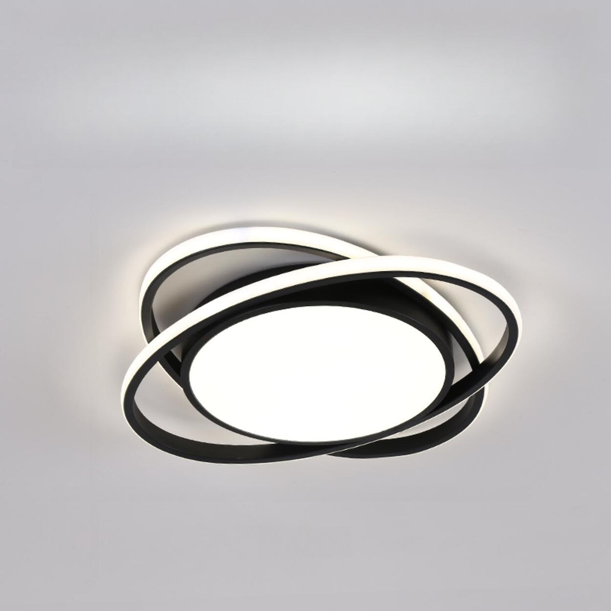 Modern 3 Lights Gold Metal Circle LED Flush Mount Light Image - 15