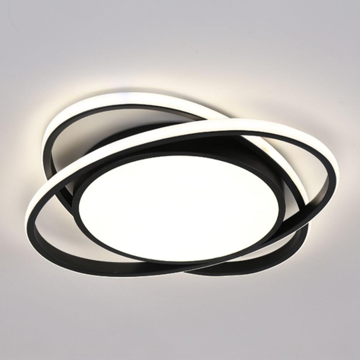 Modern 3 Lights Gold Metal Circle LED Flush Mount Light Image - 16