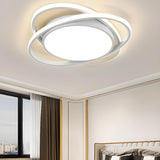 Modern 3 Lights Gold Metal Circle LED Flush Mount Light Image - 3