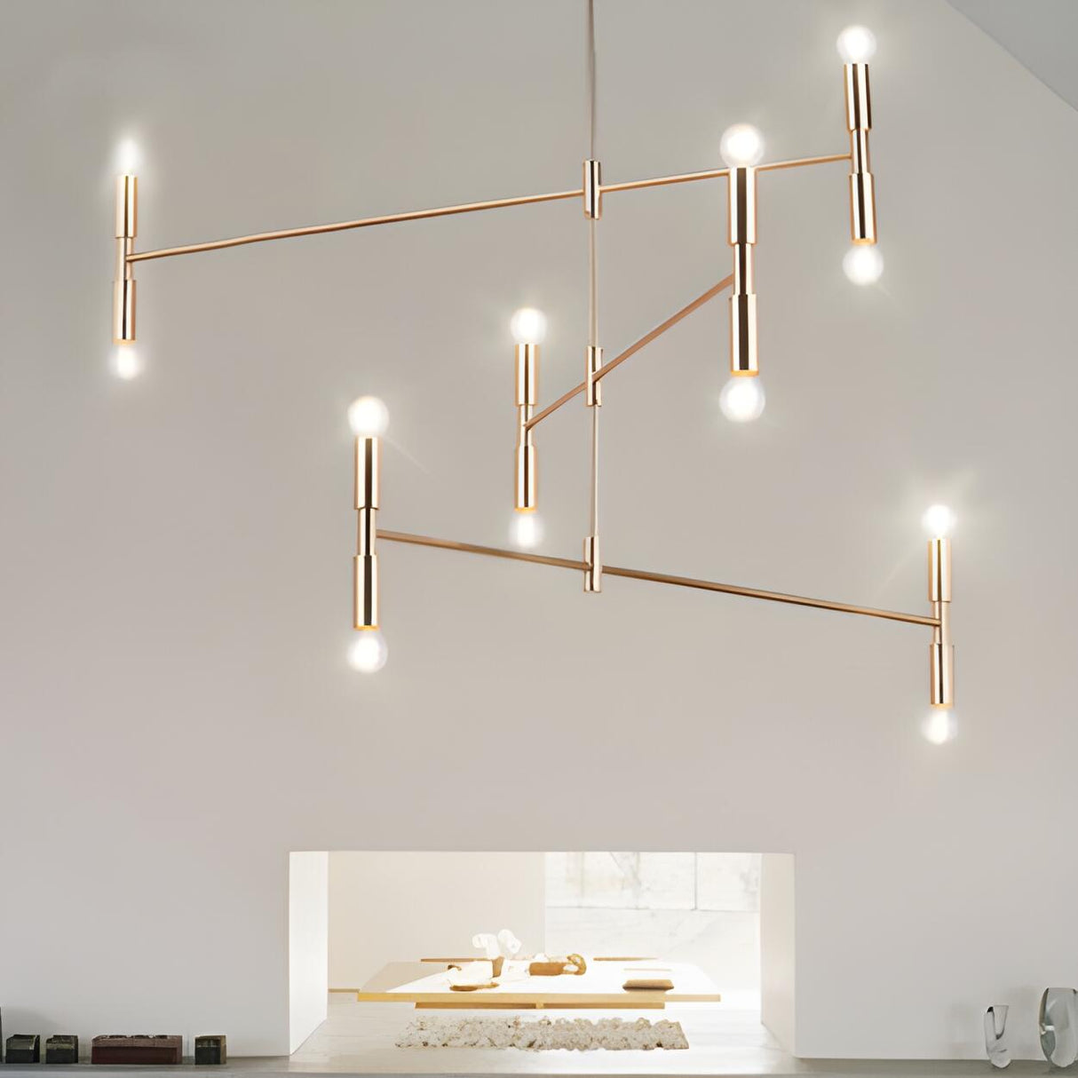 Modern 3 Tiers Linear Sputnik LED Pendant Chandelier Image - 1