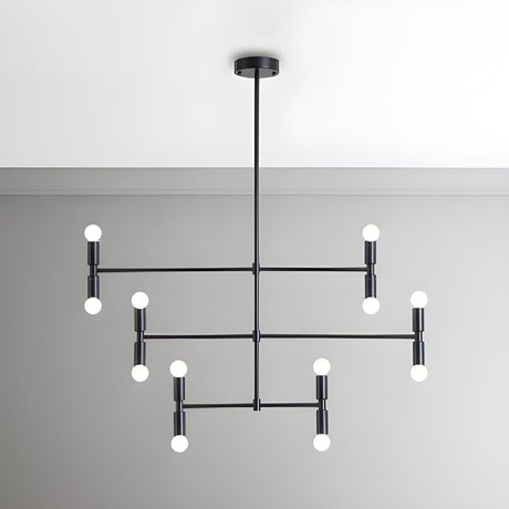 Modern 3 Tiers Linear Sputnik LED Pendant Chandelier Image - 2