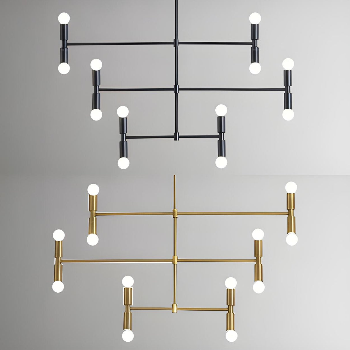 Modern 3 Tiers Linear Sputnik LED Pendant Chandelier Image - 6