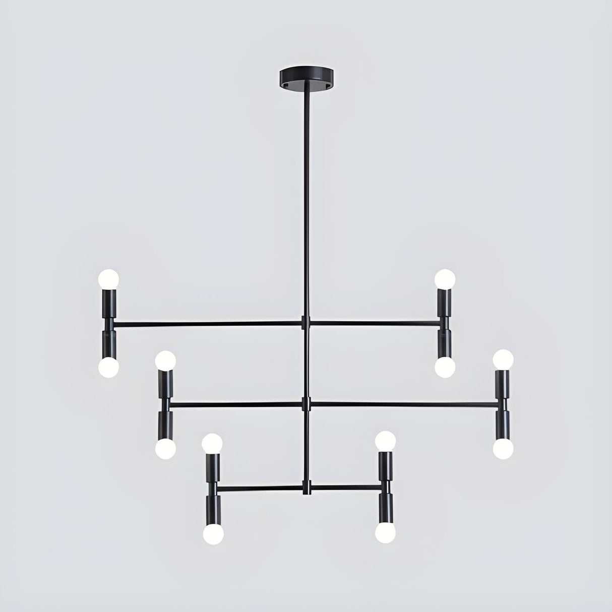 Modern 3 Tiers Linear Sputnik LED Pendant Chandelier Image - 7