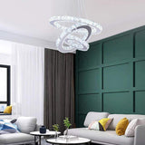 Modern 3 Tiers Rings Clear Crystal Pendant Light Chandelier Image - 1