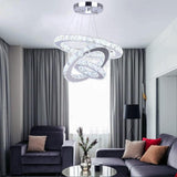 Modern 3 Tiers Rings Clear Crystal Pendant Light Chandelier Image - 3