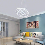 Modern 3 Tiers Rings Clear Crystal Pendant Light Chandelier Image - 4