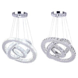 Modern 3 Tiers Rings Clear Crystal Pendant Light Chandelier Image - 6