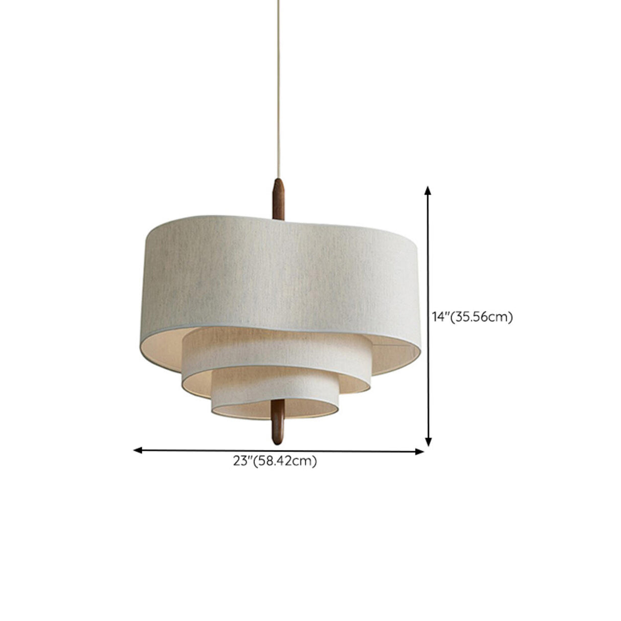 Modern 3 Tiers White Textile Round Chandelier  Image - 11