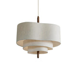 Modern 3 Tiers White Textile Round Chandelier  Image - 5