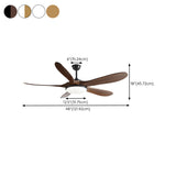 Modern 3 Wood Grain Blades Ceiling Fan with LED Light Image - 16