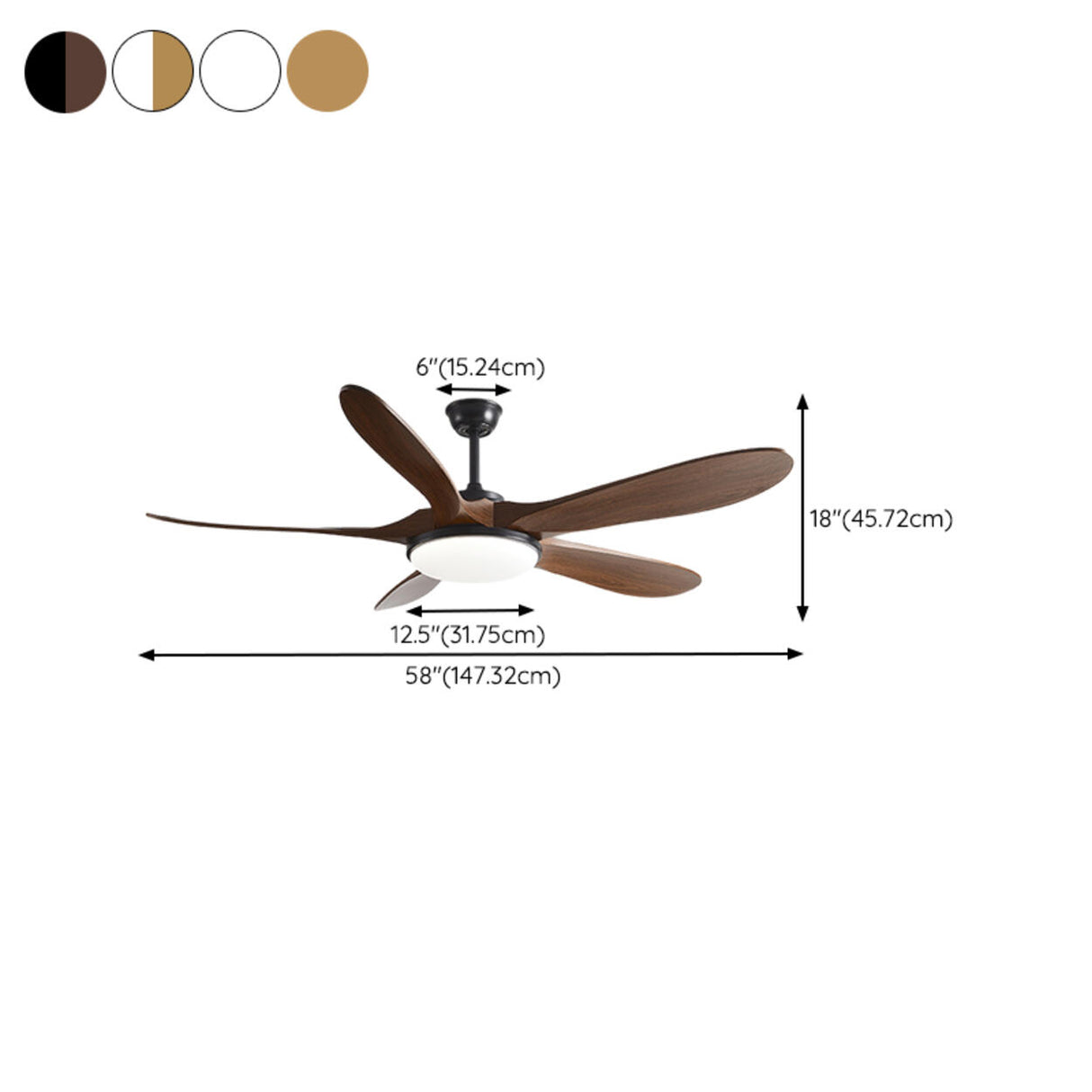 Modern 3 Wood Grain Blades Ceiling Fan with LED Light Image - 18