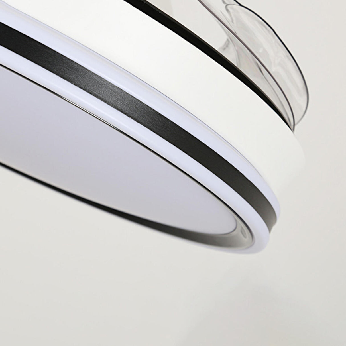 Modern 4 Blades Simple White Round Ceiling Fan Light Image - 11