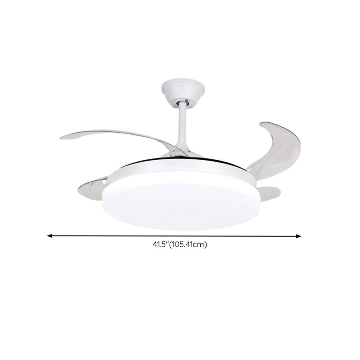 Modern 4 Blades Simple White Round Ceiling Fan Light Image - 14