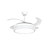 Modern 4 Blades Simple White Round Ceiling Fan Light Image - 5