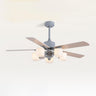 Modern 5 Blade Barrel Shade Chandelier Fan with Light Image - 10