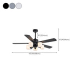 Modern 5 Blade Barrel Shade Chandelier Fan with Light Image - 23