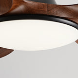 Modern 5-Blade Wooden Ceiling Fan with LED Light Image - 10