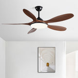 Modern 5-Blade Wooden Ceiling Fan with LED Light Image - 4