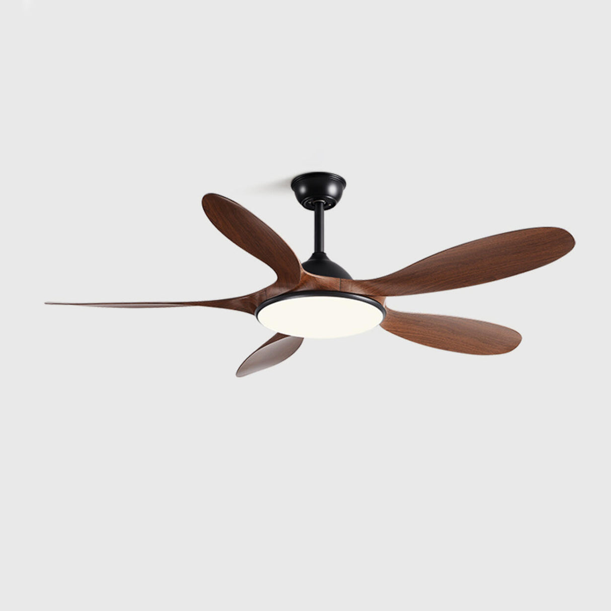 Modern 5-Blade Wooden Ceiling Fan with LED Light Image - 7