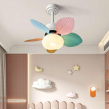 Modern 5 Blades Colorful Leaf-Shaped Ceiling Fan Light Image - 6