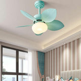 Modern 5 Blades Colorful Leaf-Shaped Ceiling Fan Light Image - 8