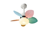 Modern 5 Blades Colorful Leaf-Shaped Ceiling Fan Light Image - 9