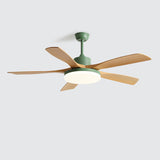 Modern 5 Blades Remote Control Ceiling Fan with Light Image - 10