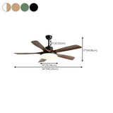 Modern 5 Blades Remote Control Ceiling Fan with Light Image - 18