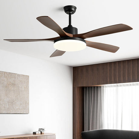 Modern 5 Blades Remote Control Ceiling Fan with Light Image - 2