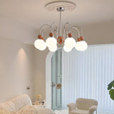 Modern 5-Light Chrome Opal Glass Globes Chandelier Image - 3