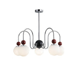 Modern 5-Light Chrome Opal Glass Globes Chandelier Image - 5