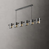 Modern 5-Light Square Glass Island Ceiling Light Image - 8